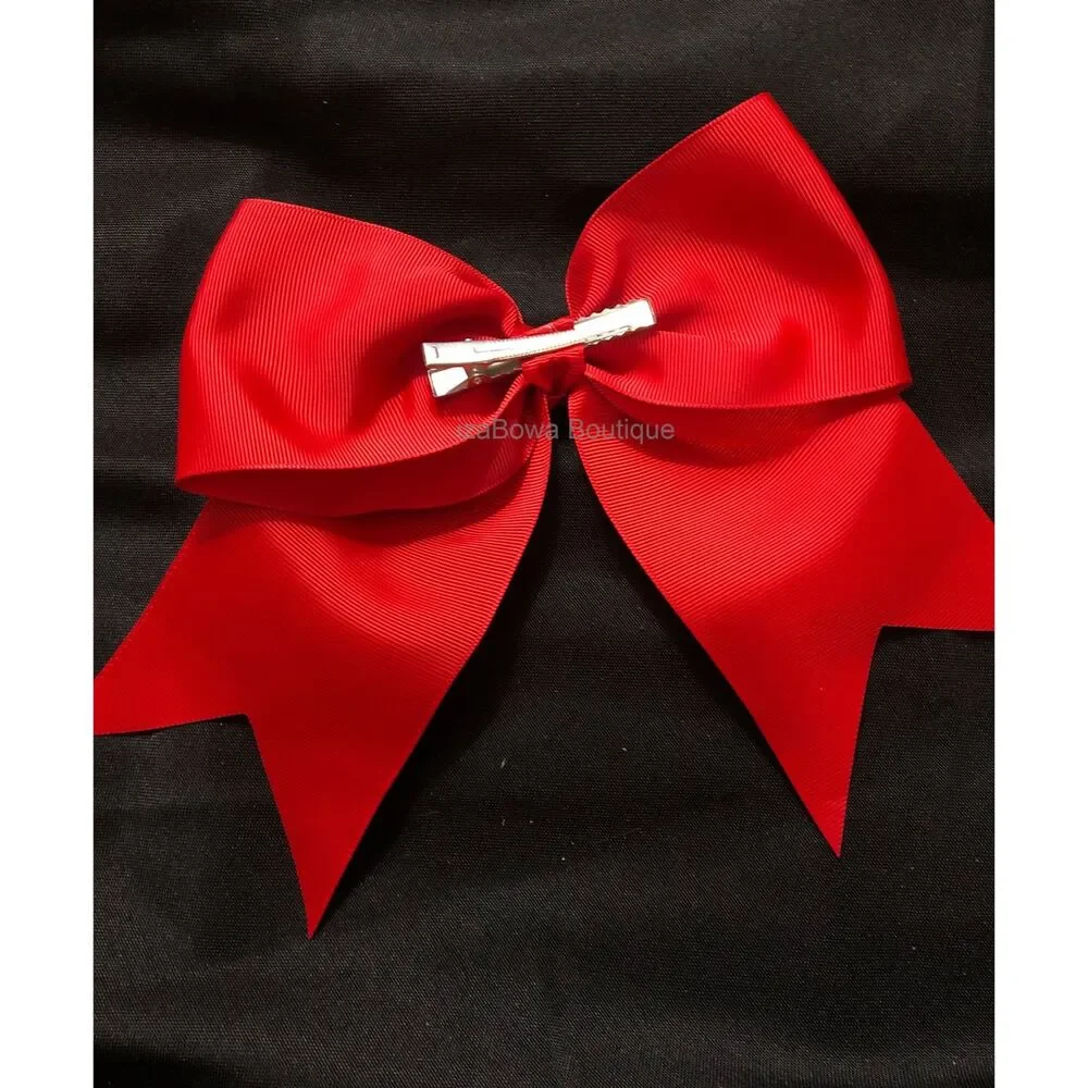 Red Solid Cheer Bow  5B2196  Handmade NWT Boutique
